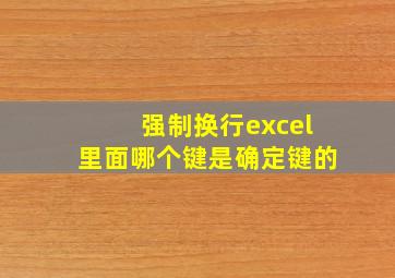 强制换行excel里面哪个键是确定键的