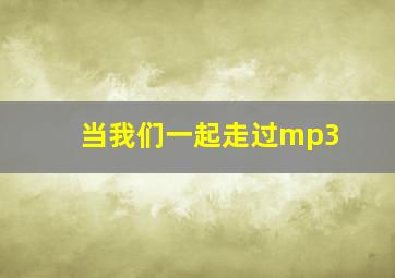 当我们一起走过mp3