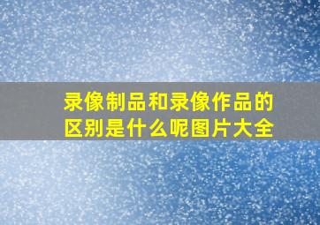 录像制品和录像作品的区别是什么呢图片大全