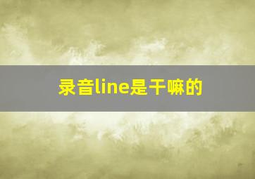 录音line是干嘛的