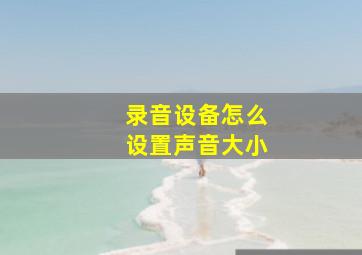 录音设备怎么设置声音大小