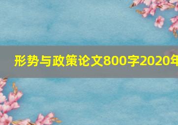 形势与政策论文800字2020年