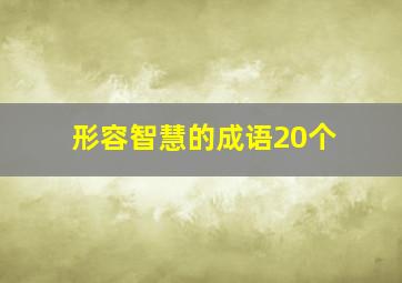 形容智慧的成语20个