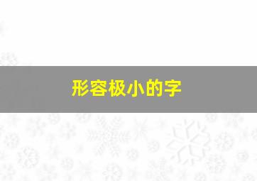 形容极小的字