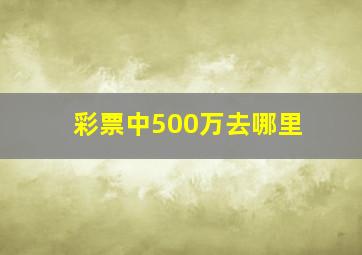 彩票中500万去哪里