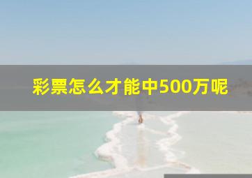 彩票怎么才能中500万呢