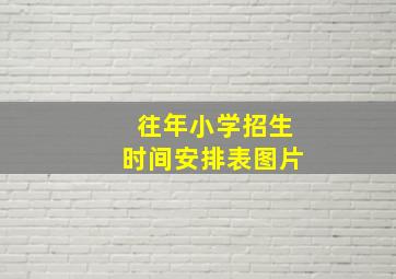 往年小学招生时间安排表图片