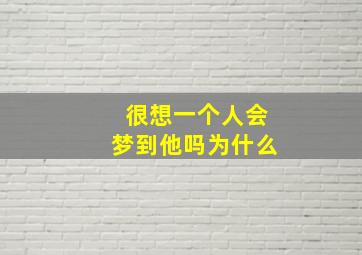 很想一个人会梦到他吗为什么