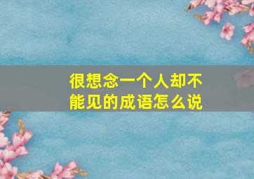 很想念一个人却不能见的成语怎么说