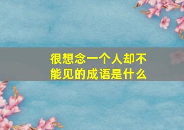 很想念一个人却不能见的成语是什么