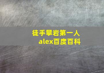 徒手攀岩第一人alex百度百科