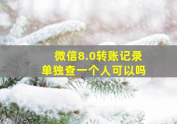 微信8.0转账记录单独查一个人可以吗