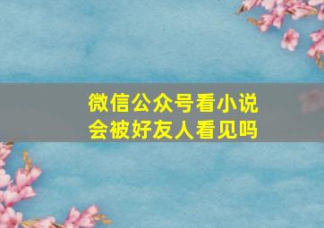 微信公众号看小说会被好友人看见吗