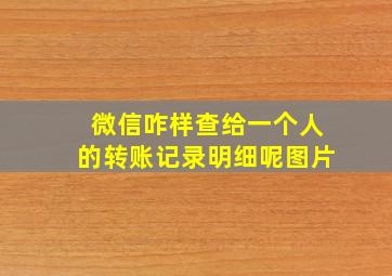 微信咋样查给一个人的转账记录明细呢图片