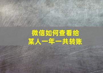 微信如何查看给某人一年一共转账