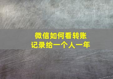 微信如何看转账记录给一个人一年