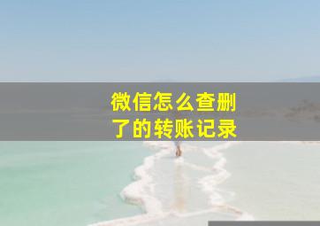 微信怎么查删了的转账记录