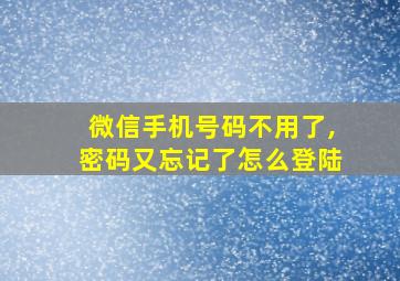 微信手机号码不用了,密码又忘记了怎么登陆