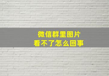 微信群里图片看不了怎么回事