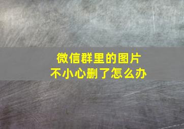 微信群里的图片不小心删了怎么办