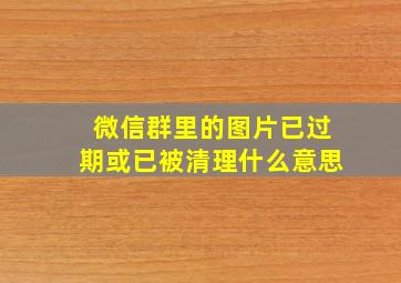 微信群里的图片已过期或已被清理什么意思