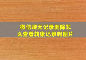 微信聊天记录删除怎么查看转账记录呢图片