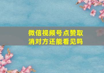 微信视频号点赞取消对方还能看见吗