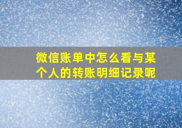 微信账单中怎么看与某个人的转账明细记录呢