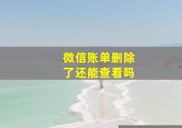 微信账单删除了还能查看吗