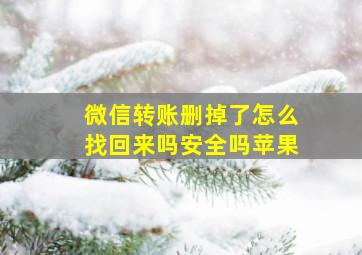 微信转账删掉了怎么找回来吗安全吗苹果