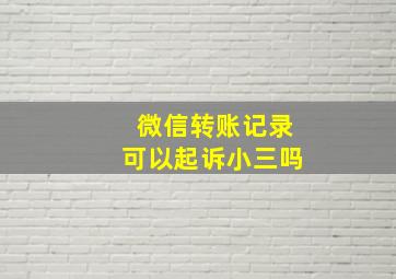 微信转账记录可以起诉小三吗