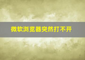 微软浏览器突然打不开