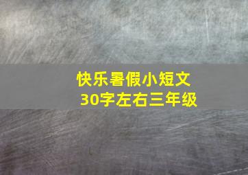 快乐暑假小短文30字左右三年级