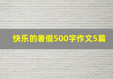 快乐的暑假500字作文5篇