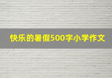 快乐的暑假500字小学作文