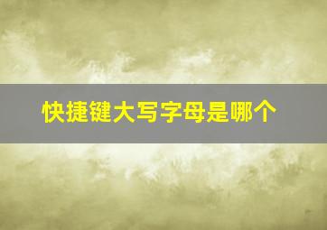 快捷键大写字母是哪个