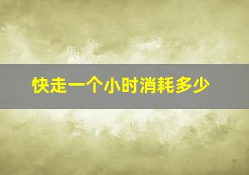 快走一个小时消耗多少