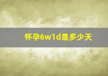 怀孕6w1d是多少天