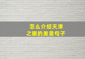 怎么介绍天津之眼的美景句子