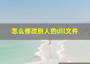 怎么修改别人的dll文件