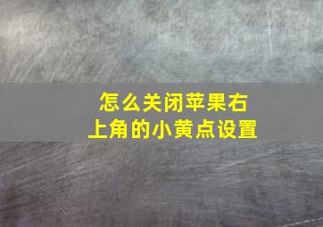 怎么关闭苹果右上角的小黄点设置