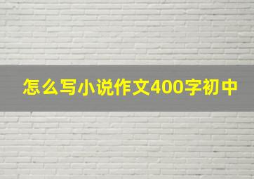 怎么写小说作文400字初中