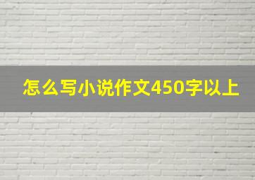 怎么写小说作文450字以上