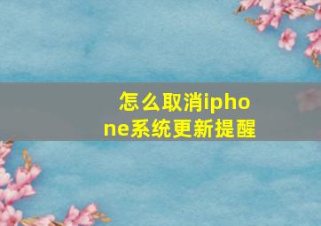 怎么取消iphone系统更新提醒