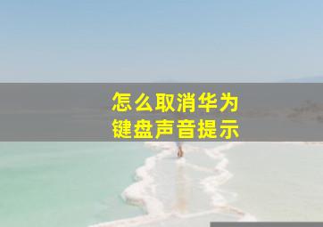 怎么取消华为键盘声音提示