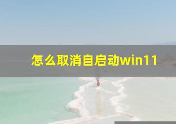 怎么取消自启动win11