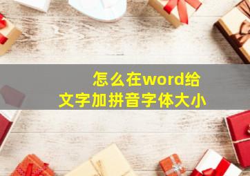 怎么在word给文字加拼音字体大小