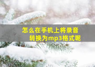 怎么在手机上将录音转换为mp3格式呢