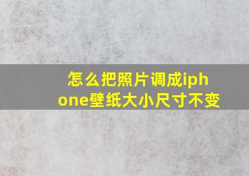 怎么把照片调成iphone壁纸大小尺寸不变