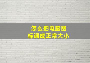 怎么把电脑图标调成正常大小